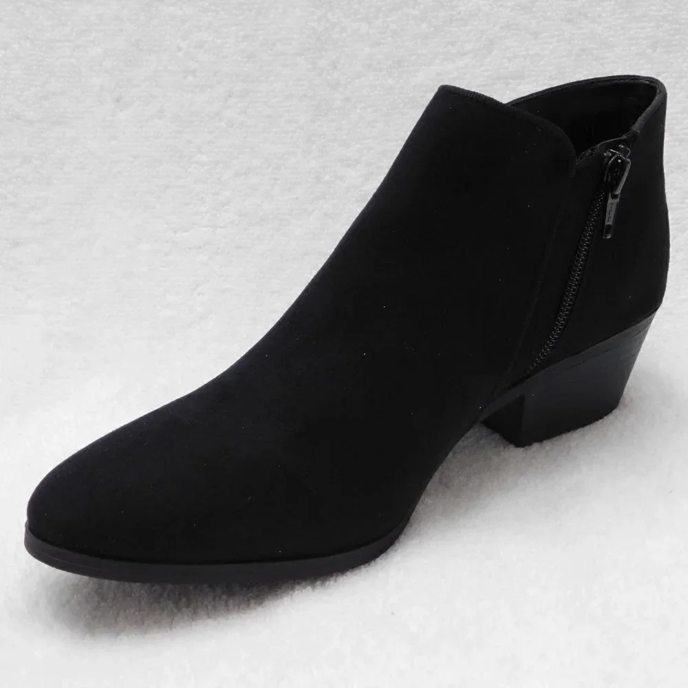 𝅺W518 Style & Co Black Women's Wileyy Ankle Booties - Faux Suede